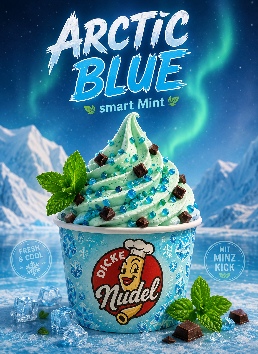 Arctic Blue mint ice cream poster