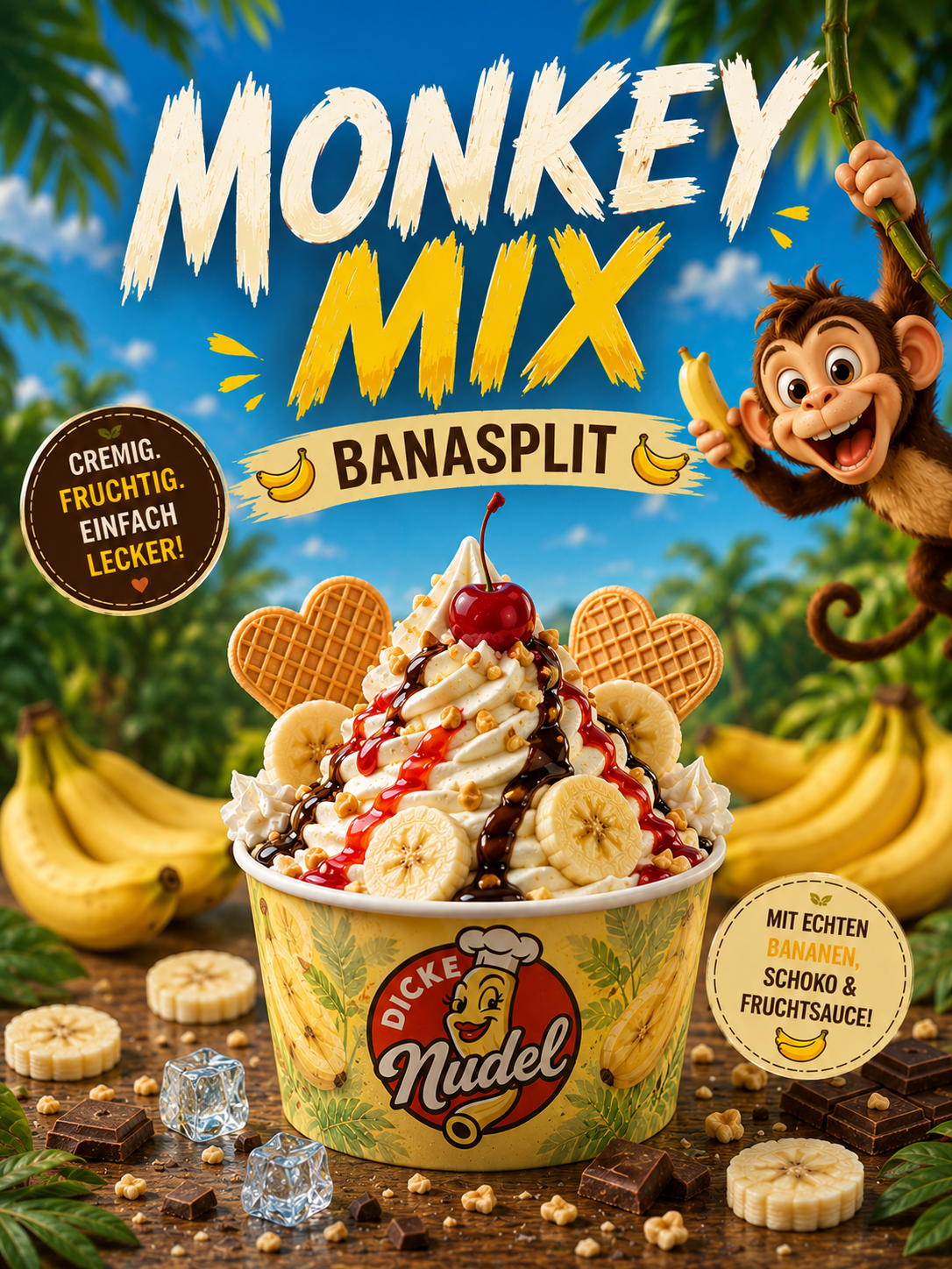 Banasplit banana split ice cream poster