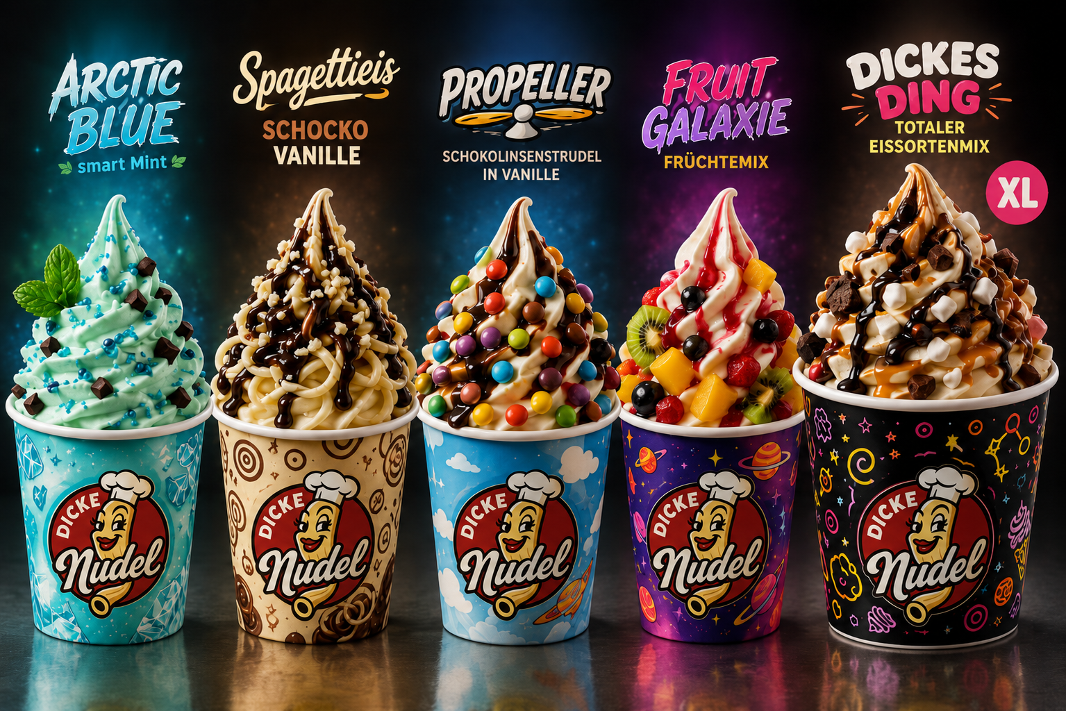 Dicke Nudel XL ice cream mix counter poster